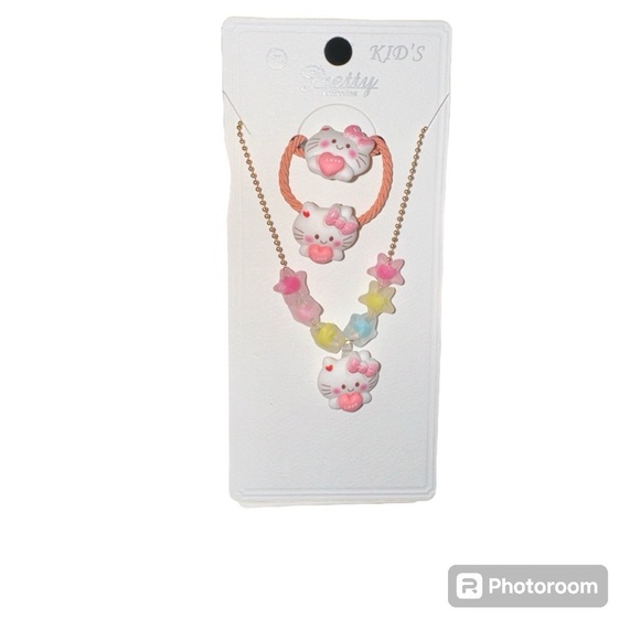 Kitty hair accessories and necklace - Picture 1 of 1